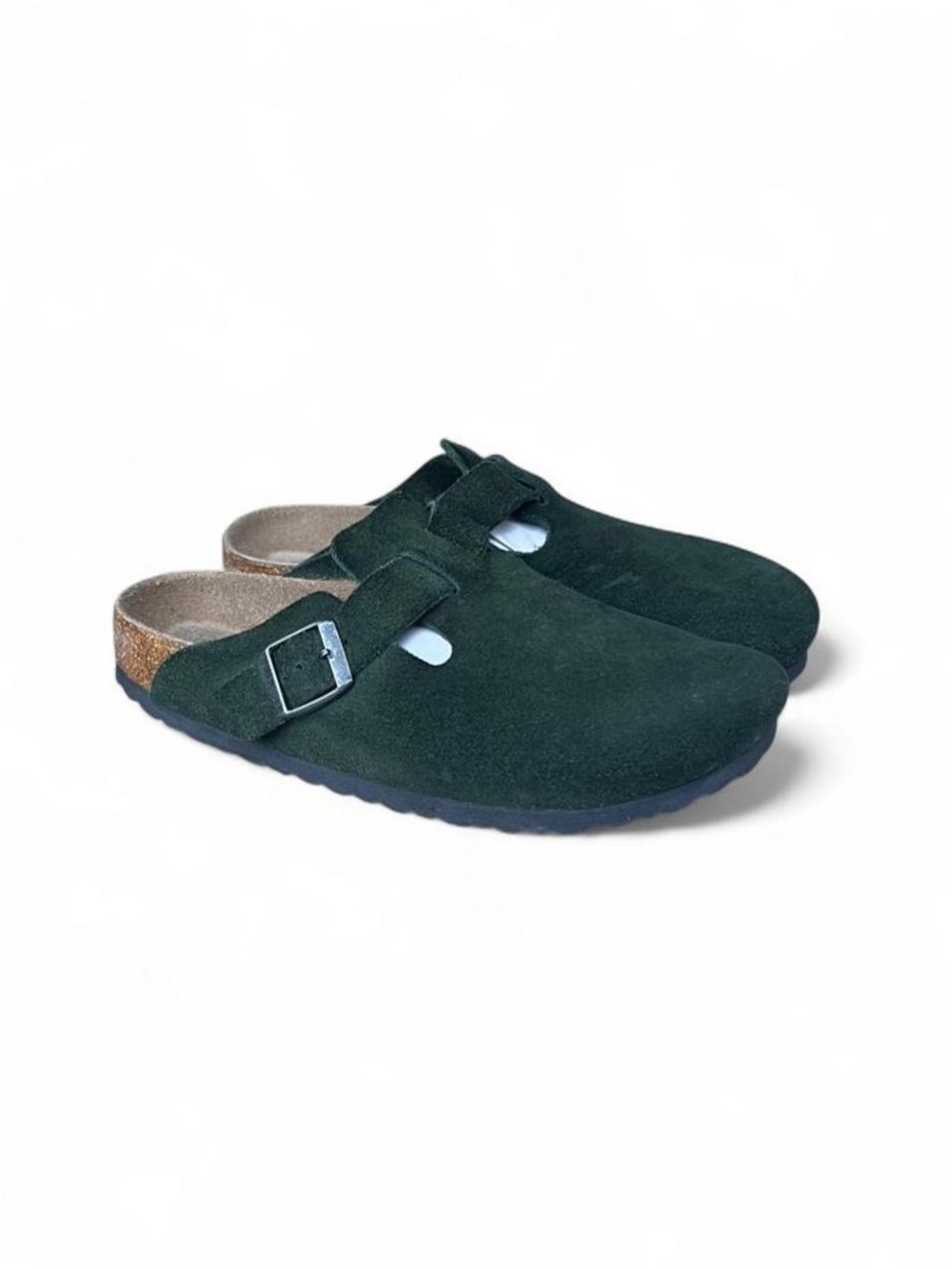 Birkenstock Boston Olive Green Suede Soft Footbed Clogs EU 38 Women’s 7 Narrow